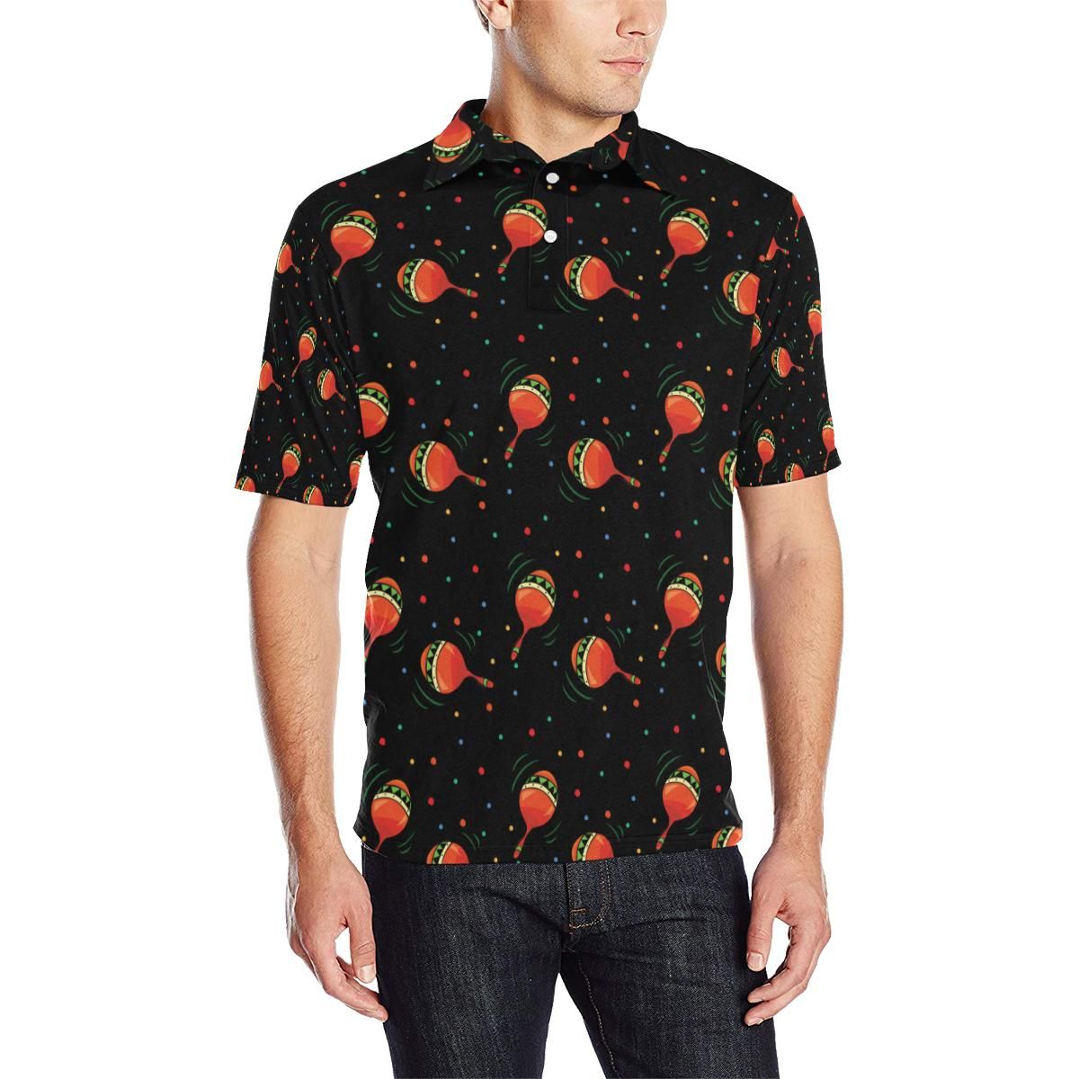 Maracas Pattern Print Design 03 Men Polo Shirt Maracas Pattern Print Design 03 Men Polo Shirt