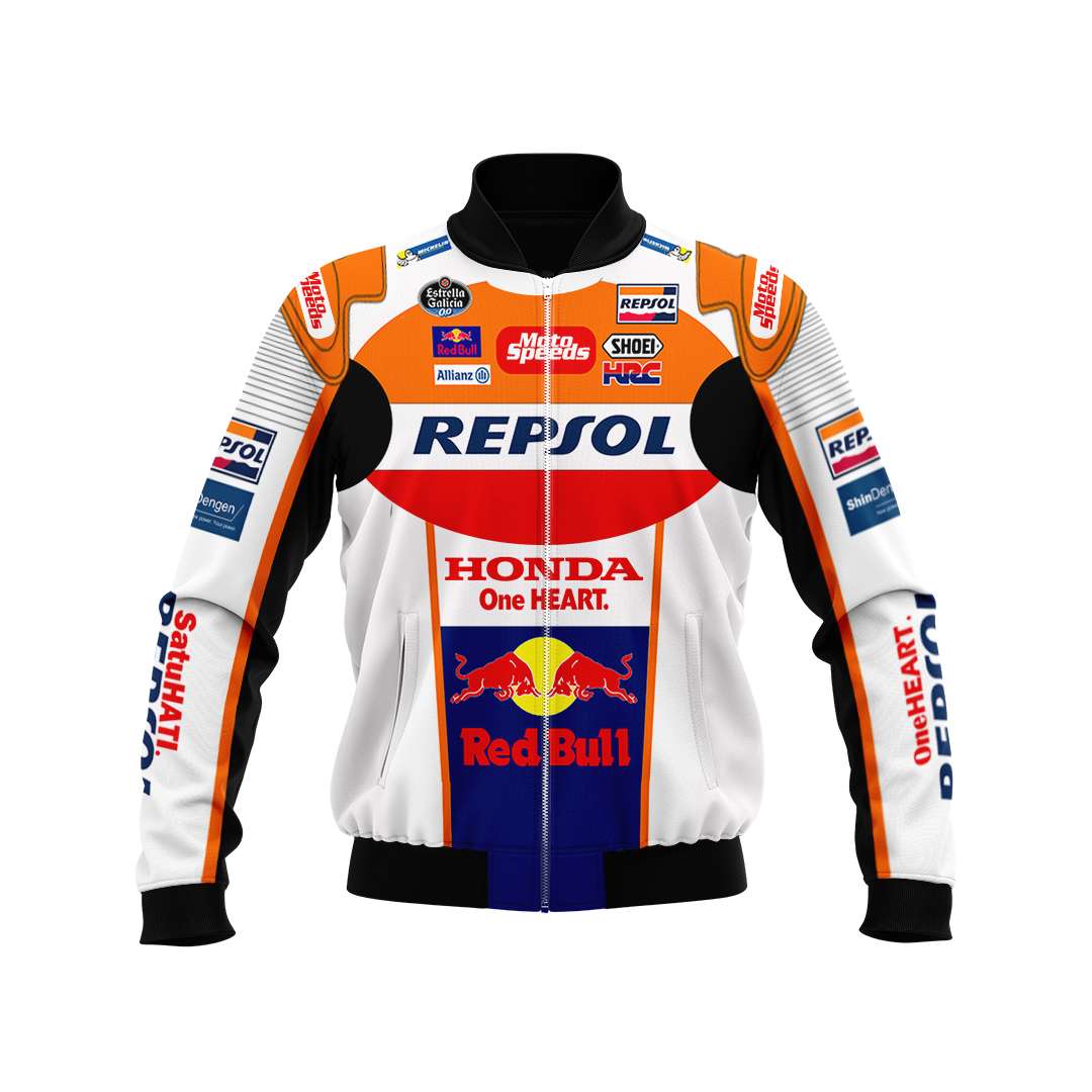 Marc Marquez Michelin Motorsport Repsol 93 Red Bull Bomber Jacket Marc Marquez Michelin Motorsport Repsol 93 Red Bull Bomber Jacket