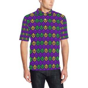 Mardi Gras Pattern Print Design 02 Men Polo Shirt