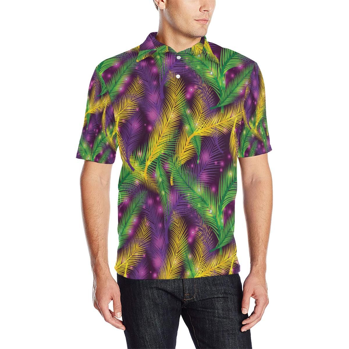 Mardi Gras Pattern Print Design 09 Men Polo Shirt Mardi Gras Pattern Print Design 09 Men Polo Shirt