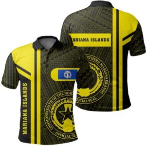 Mariana Islands Yellow Polo Shirt- Boba Style - AH - J14