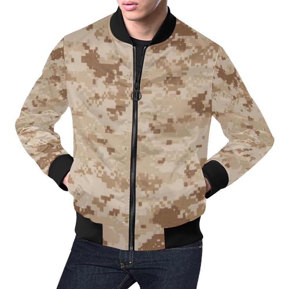 Marine Military Camouflage Camo Pattern Print Mens Bomber Jacket Marine Military Camouflage Camo Pattern Print Mens Bomber Jacket