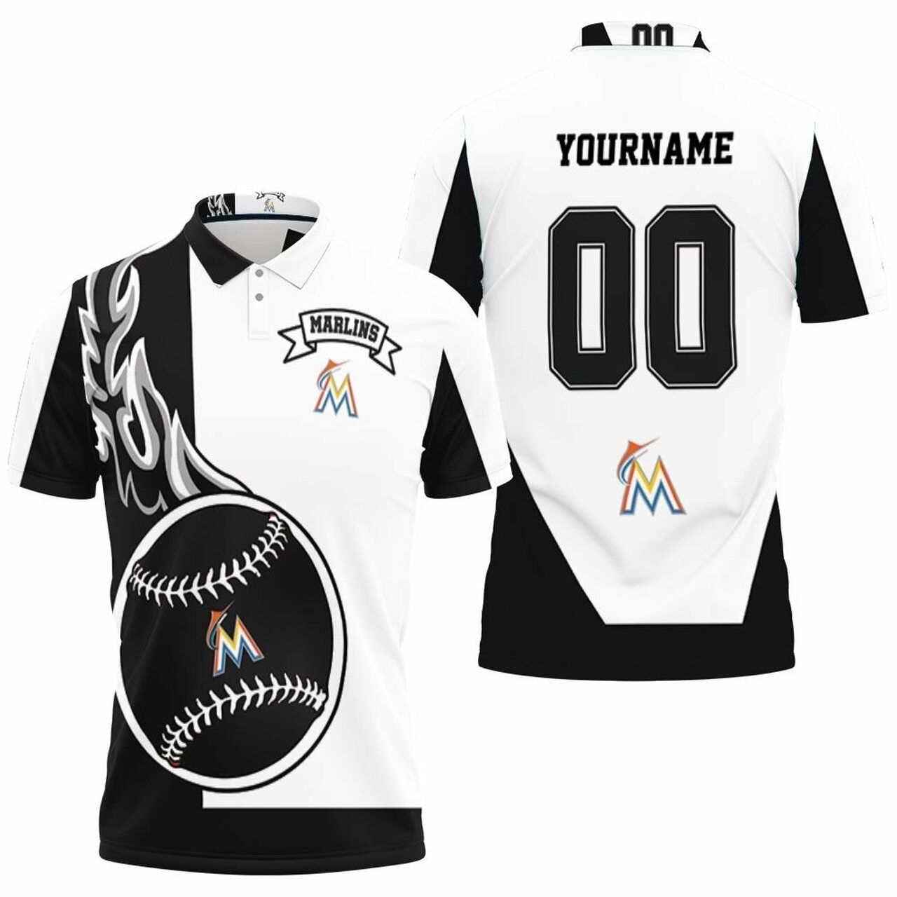 Marlins 3D Polo Shirt Model A31973 Marlins 3D Polo Shirt Model A31973