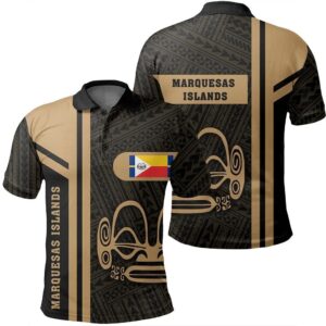 Marquesas Islands Gold Polo Shirt- Boba Style - AH - J14
