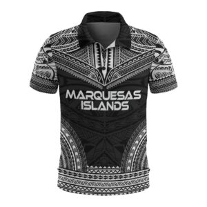Marquesas Islands Polo Shirt - Polynesian Chief Black Version - BN10
