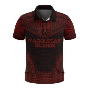Marquesas Islands Polo Shirt - Polynesian Chief Red Version - BN10