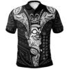 Marquesas Islands Polo Shirt - Polynesian Tiki Warrior Style White - BN29