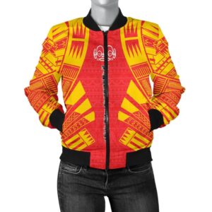 Marquesas Islands Women Bomber Jacket - Polynesian Tattoo Flag - BN0110 Bomber Jacket