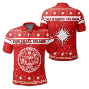 Marshall Islands Coat Of Arms - Polo Shirt - Red - Christmas Style - J092