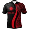 Marshall Islands Custom Personalised Polo Shirt Red - Polynesian Tentacle Tribal Pattern - BN11