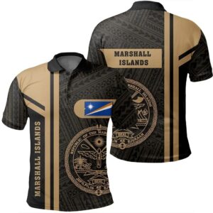 Marshall Islands Gold Polo Shirt- Boba Style - AH - J14