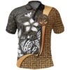 Marshall Islands Polo Shirt Gold Coat of Arm - Turtle with Hook - BN11
