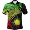 Marshall Islands Polo Shirt - Humpback Whale & Coat of Arms Reggae - BN1922