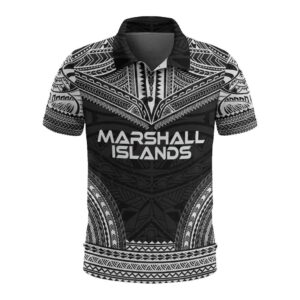 Marshall Islands Polo Shirt - Polynesian Chief Black Version - BN10