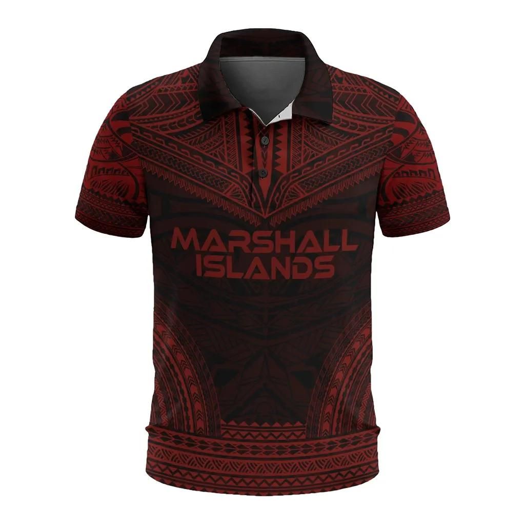 Marshall Islands Polo Shirt - Polynesian Chief Red Version - BN10 Marshall Islands Polo Shirt - Polynesian Chief Red Version - BN10