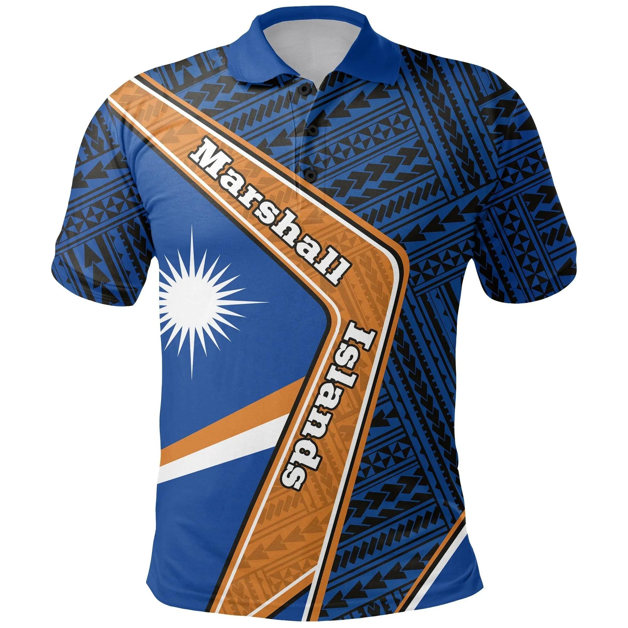 Marshall Islands Polo Shirt - Polynesian Coat Of Arms A224 Marshall Islands Polo Shirt - Polynesian Coat Of Arms A224