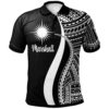 Marshall Islands Polo Shirt White - Polynesian Tentacle Tribal Pattern - BN11