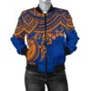 Marshall Islands Polynesian Bomber Jacket (Women) - Blue Turtle - BN15 Bomber Jacket