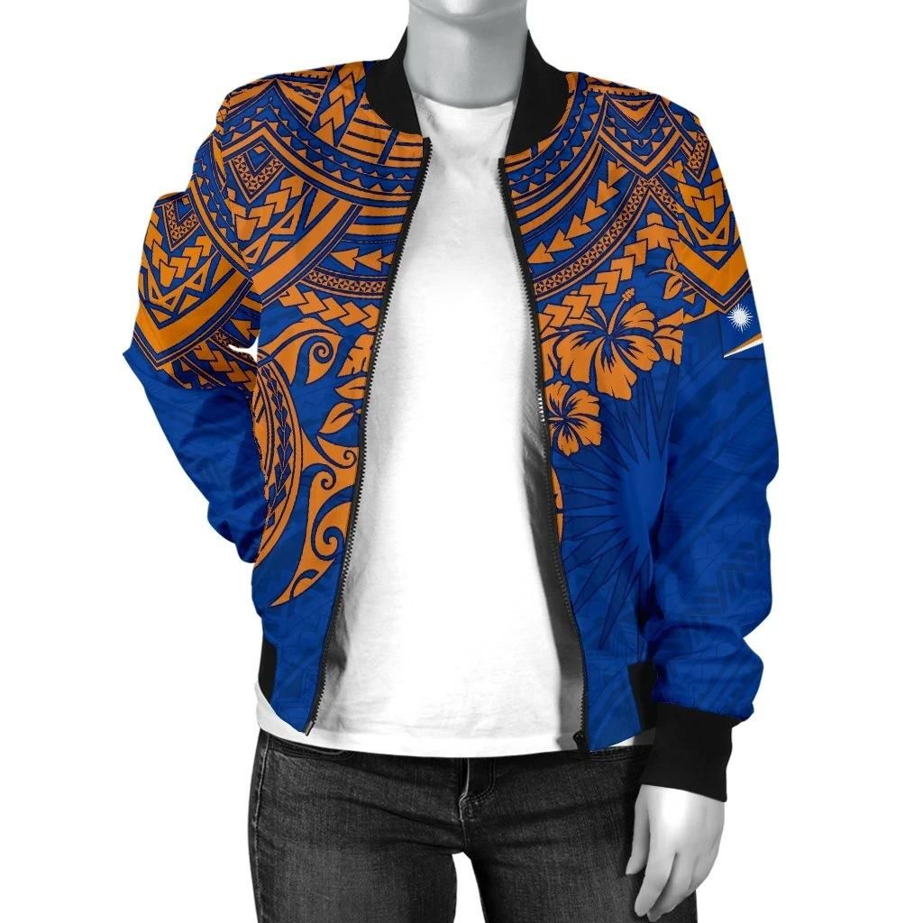 Marshall-Islands-Polynesian-Bomber-Jacket-Women-Blue-Turtle-BN15-Bomber-Jacket-2