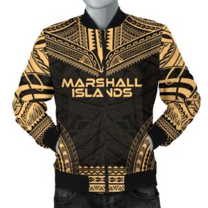 Marshall Islands Polynesian Chief Men's Bomber Jacket - Gold Version - Bn10 Bomber Jacket