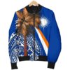 Marshall Islands Polynesian Women's Bomber Jacket - Palm Tree - BN39 Bomber Jacket
