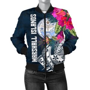 Marshall Islands Women's Bomber Jacket - Marshall Islands Summer Vibes-BN15 Bomber Jacket