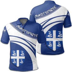 Martinique Coat Of Arms Polo Shirt Cricket Style J5W