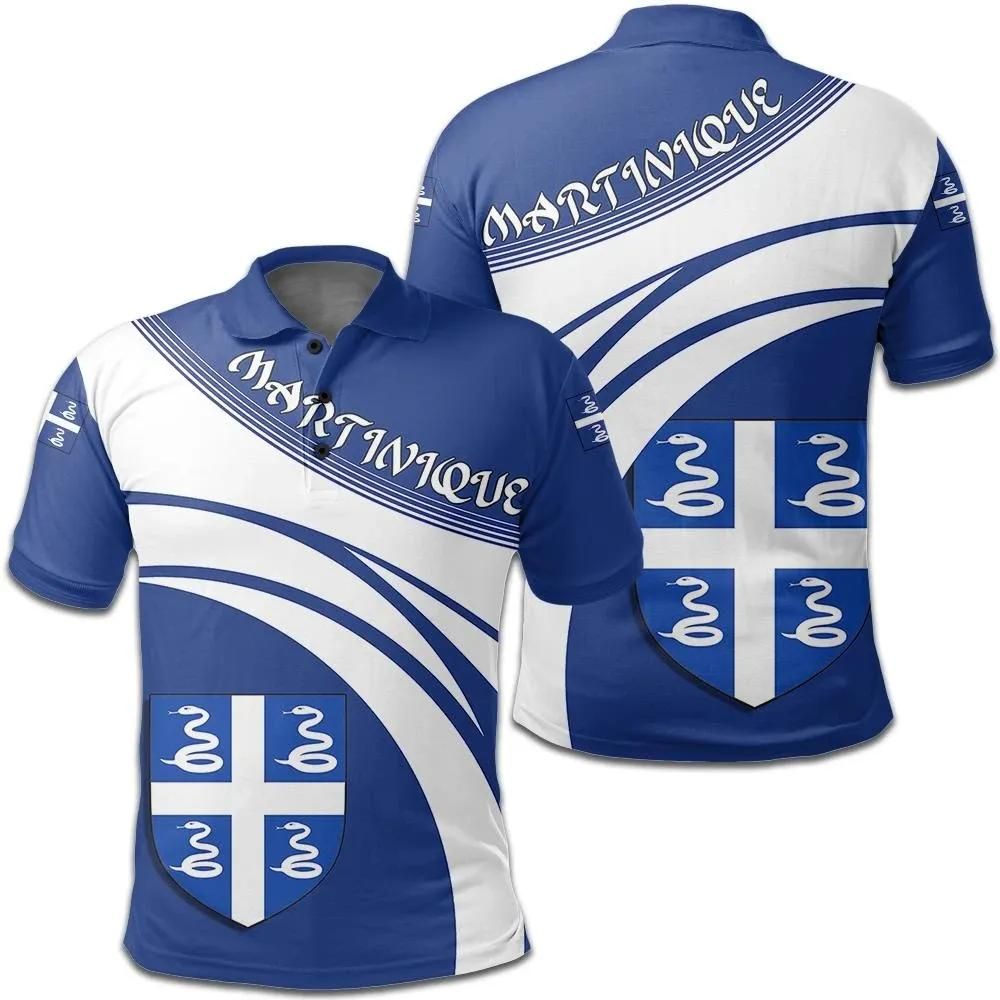 Martinique Coat Of Arms Polo Shirt Cricket Style J5W Martinique Coat Of Arms Polo Shirt Cricket Style J5W