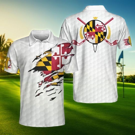 Maryland Flag Golfer Unisex Polo Shirt Maryland Flag Golfer Unisex Polo Shirt