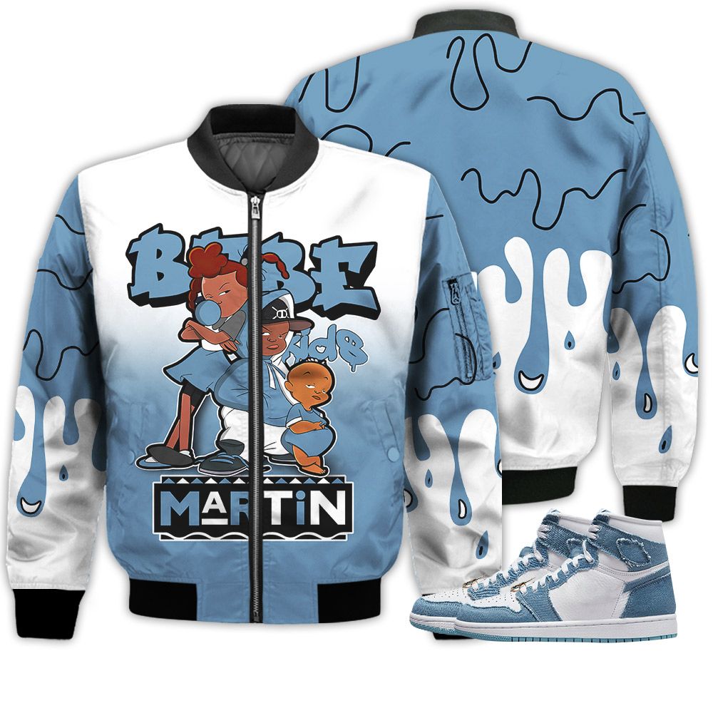 Match Kicks Tees JD 1 High OG Denim - Martin Bebe's Kids 90s Melanin - Denim 1s Gifts Unisex Matching 3D Bomber Jacket Match Kicks Tees JD 1 High OG Denim - Martin Bebe's Kids 90s Melanin - Denim 1s Gifts Unisex Matching 3D Bomber Jacket