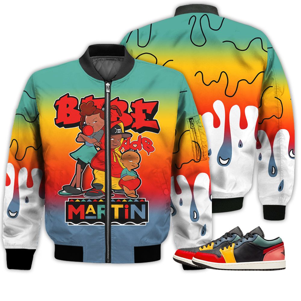 Match Kicks Tees JD 1 Low Black Fire Red Taxi - Martin Bebe's Kids 90s Melanin - SE Black Multi 1s Gifts Unisex Matching 3D Bomber Jacket Match Kicks Tees JD 1 Low Black Fire Red Taxi - Martin Bebe's Kids 90s Melanin - SE Black Multi 1s Gifts Unisex Matching 3D Bomber Jacket