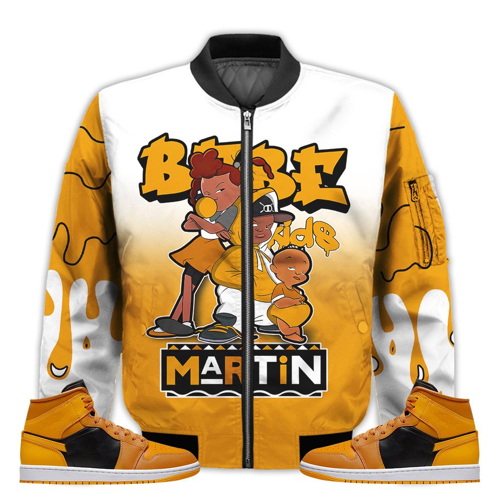 Match-Kicks-Tees-JD-1-Mid-Chutney-Martin-Bebes-Kids-90s-Melanin-Mid-Chutney-1s-Gifts-Unisex-Matching-3D-Bomber-Jacket-1