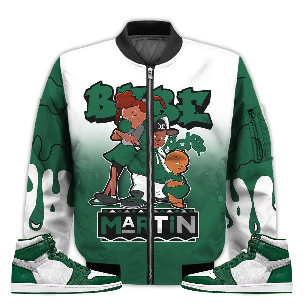 Match-Kicks-Tees-JD-1-Retro-High-Gorge-Green-Martin-Bebes-Kids-90s-Melanin-High-Gorge-Green-1s-Gifts-Unisex-Matching-3D-Bomber-Jacket-1