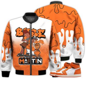 Match Kicks Tees JD 1 Retro High OG Starfish - Martin Bebe's Kids 90s Melanin - High OG Starfish 1s Gifts Unisex Matching 3D Bomber Jacket