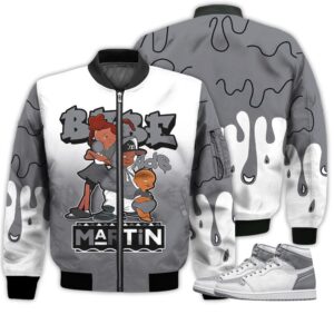 Match Kicks Tees JD 1 Retro High OG Stealth - Martin Bebe's Kids 90s Melanin - High OG Stealth 1s Gifts Unisex Matching 3D Bomber Jacket