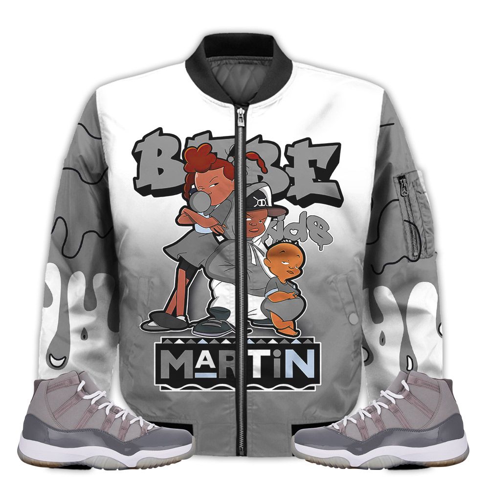 Match-Kicks-Tees-JD-11-Cool-Grey-Martin-Bebes-Kids-90s-Melanin-Cool-Grey-11s-Gifts-Unisex-Matching-3D-Bomber-Jacket-1