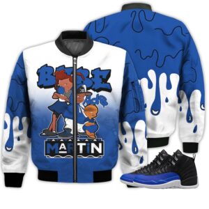 Match Kicks Tees JD 12 Hyper Royal - Martin Bebe's Kids 90s Melanin - Hyper Royal 12s Gifts Unisex Matching 3D Bomber Jacket