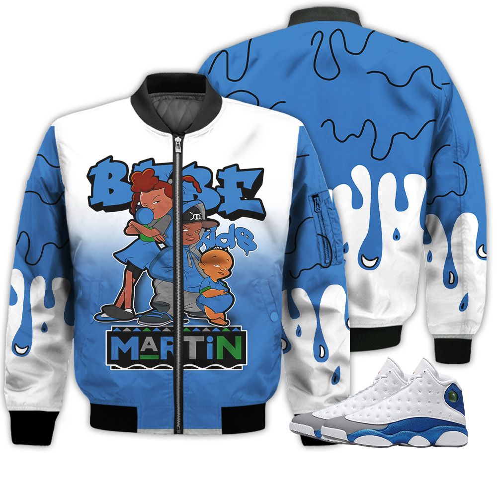 Match Kicks Tees JD 13 French Blue - Martin Bebe's Kids 90s Melanin - French Blue 13s Gifts Unisex Matching 3D Bomber Jacket Match Kicks Tees JD 13 French Blue - Martin Bebe's Kids 90s Melanin - French Blue 13s Gifts Unisex Matching 3D Bomber Jacket