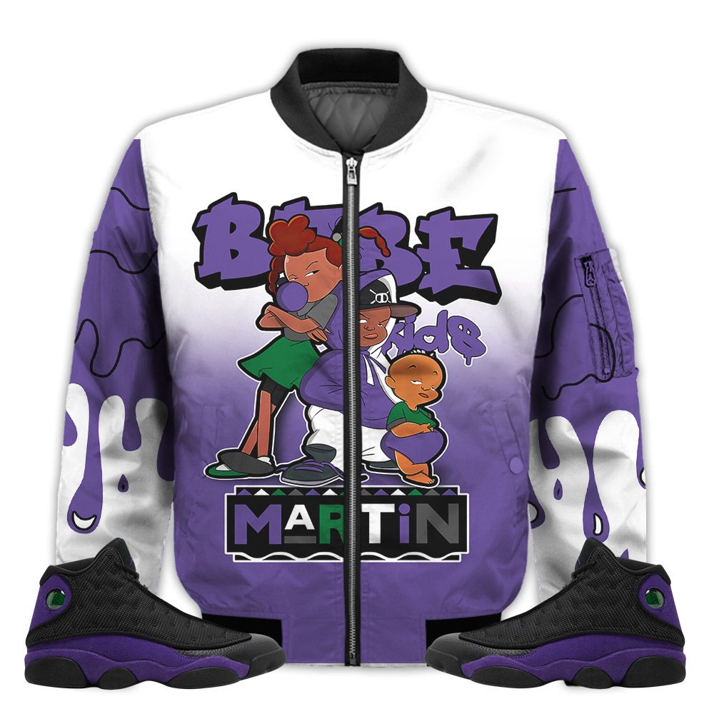 Match-Kicks-Tees-JD-13-Retro-Court-Purple-Martin-Bebes-Kids-90s-Melanin-Court-Purple-13s-Gifts-Unisex-Matching-3D-Bomber-Jacket-1