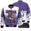 Match Kicks Tees JD 13 Retro Court Purple - Martin Bebe's Kids 90s Melanin - Court Purple 13s Gifts Unisex Matching 3D Bomber Jacket