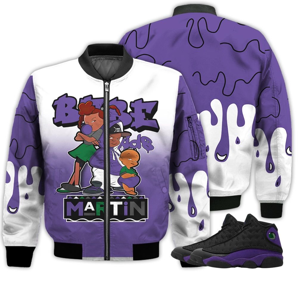 Match Kicks Tees JD 13 Retro Court Purple - Martin Bebe's Kids 90s Melanin - Court Purple 13s Gifts Unisex Matching 3D Bomber Jacket Match Kicks Tees JD 13 Retro Court Purple - Martin Bebe's Kids 90s Melanin - Court Purple 13s Gifts Unisex Matching 3D Bomber Jacket