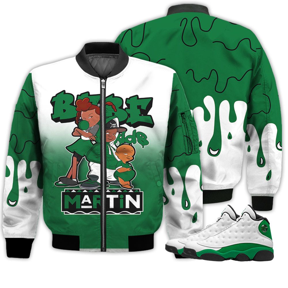 Match Kicks Tees JD 13 Retro Lucky Green - Martin Bebe's Kids 90s Melanin - Lucky Green 13s Gifts Unisex Matching 3D Bomber Jacket Match Kicks Tees JD 13 Retro Lucky Green - Martin Bebe's Kids 90s Melanin - Lucky Green 13s Gifts Unisex Matching 3D Bomber Jacket