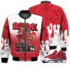 Match Kicks Tees JD 13 Retro Red Flint - Martin Bebe's Kids 90s Melanin - Red Flint 13s Gifts Unisex Matching 3D Bomber Jacket