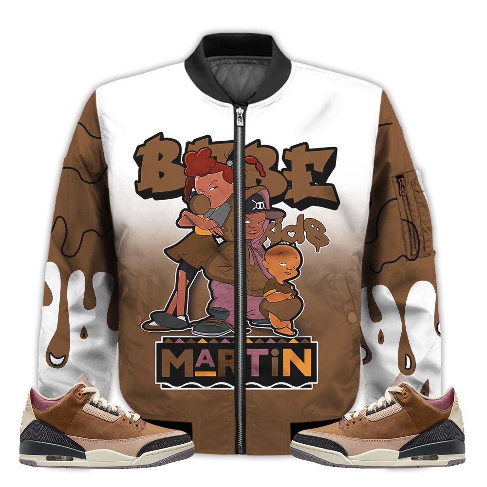 Match-Kicks-Tees-JD-3-Archaeo-Brown-Martin-Bebes-Kids-90s-Melanin-Archaeo-Brown-3s-Gifts-Unisex-Matching-3D-Bomber-Jacket-1