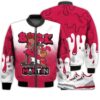 Match Kicks Tees JD 3 Retro Cardinal Red - Martin Bebe's Kids 90s Melanin - Retro Cardinal Red 3s Gifts Unisex Matching 3D Bomber Jacket