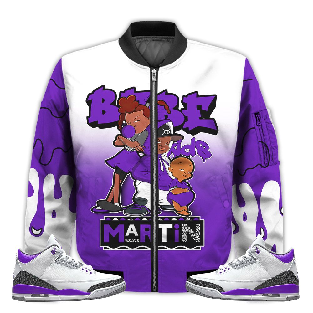 Match-Kicks-Tees-JD-3-Retro-Dark-Iris-Martin-Bebes-Kids-90s-Melanin-Dark-Iris-3s-Gifts-Unisex-Matching-3D-Bomber-Jacket-1