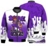 Match Kicks Tees JD 3 Retro Dark Iris - Martin Bebe's Kids 90s Melanin - Dark Iris 3s Gifts Unisex Matching 3D Bomber Jacket