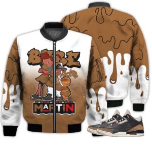 Match Kicks Tees JD 3 Retro Desert Elephant - Martin Bebe's Kids 90s Melanin - Desert Elephant 3s Gifts Unisex Matching 3D Bomber Jacket