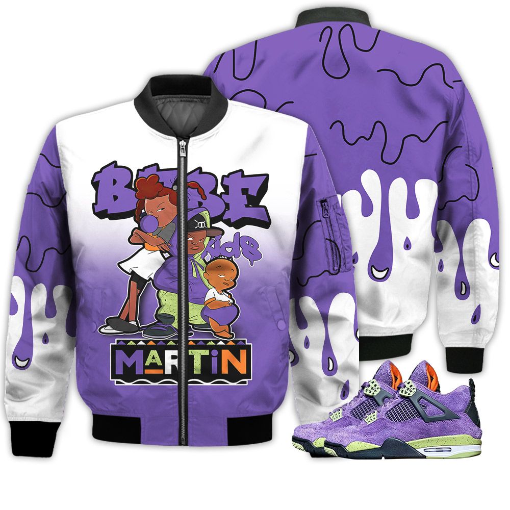 Match Kicks Tees JD 4 Canyon Purple - Martin Bebe's Kids 90s Melanin - Canyon Purple 4s Gifts Unisex Matching 3D Bomber Jacket Match Kicks Tees JD 4 Canyon Purple - Martin Bebe's Kids 90s Melanin - Canyon Purple 4s Gifts Unisex Matching 3D Bomber Jacket