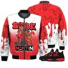 Match Kicks Tees JD 4 Red Thunder - Martin Bebe's Kids 90s Melanin - Red Thunder 4s Gifts Unisex Matching 3D Bomber Jacket